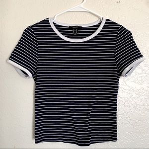 Navy Stripped Ribbed Shirt